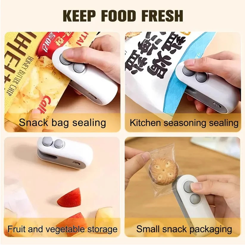 2-in-1 Mini Bag Heat Sealer with Cutter – Rechargeable
