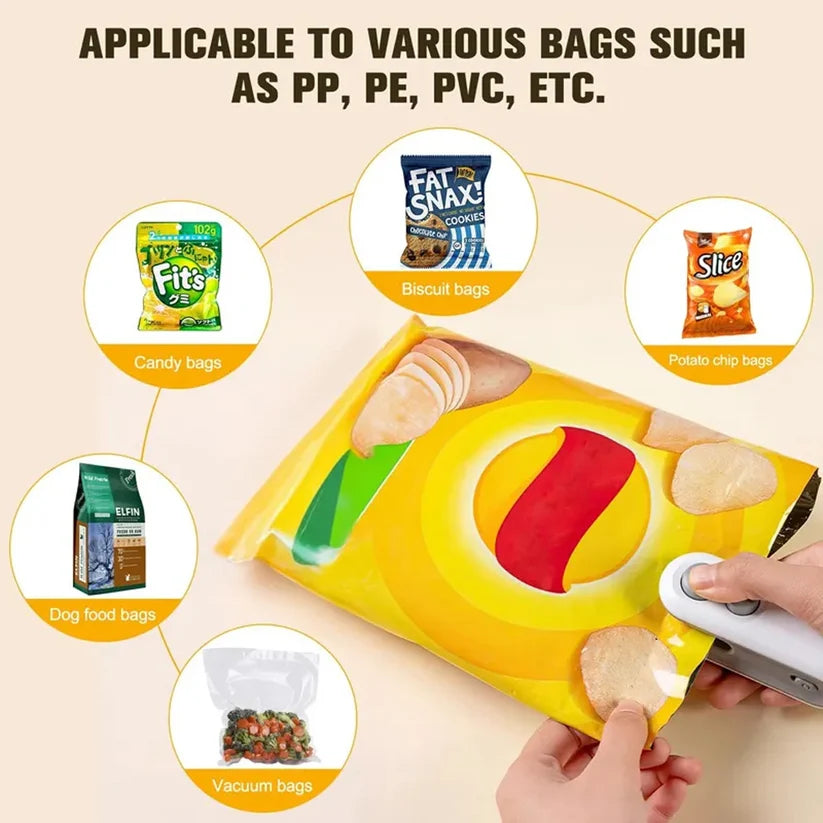 2-in-1 Mini Bag Heat Sealer with Cutter – Rechargeable