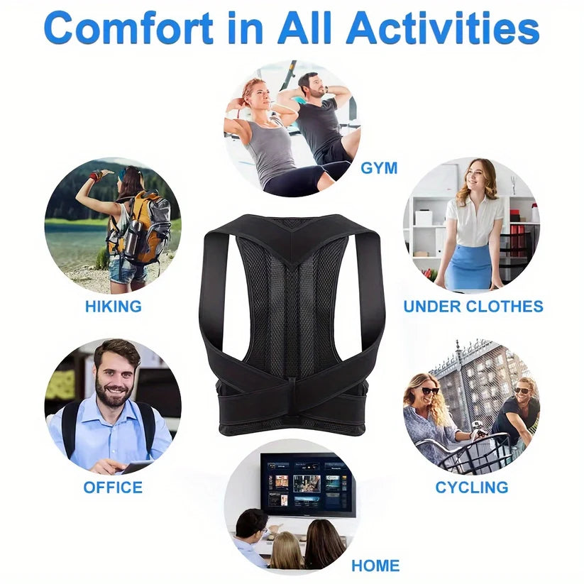 Posture Corrector Belt with Double Keel Support – Breathable Back Brace