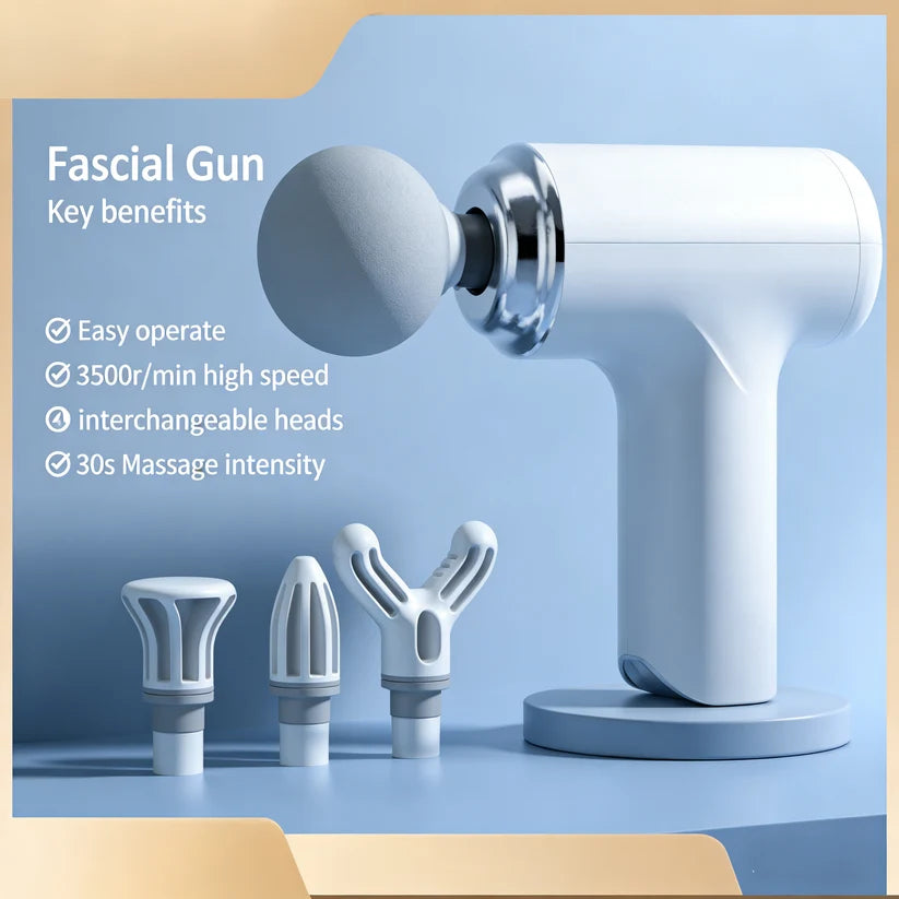 Portable Massage Gun with 4 Interchangeable Heads