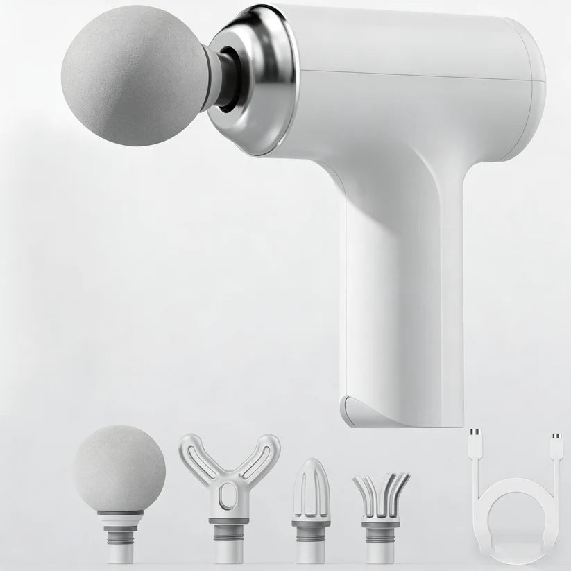 Portable Massage Gun with 4 Interchangeable Heads